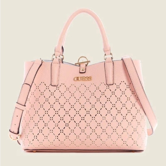 New GUESS Amara Satchel Peach - Picture 1 of 8